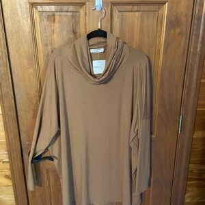 Zenana Outfitters Tan Cowl Neck Sweater